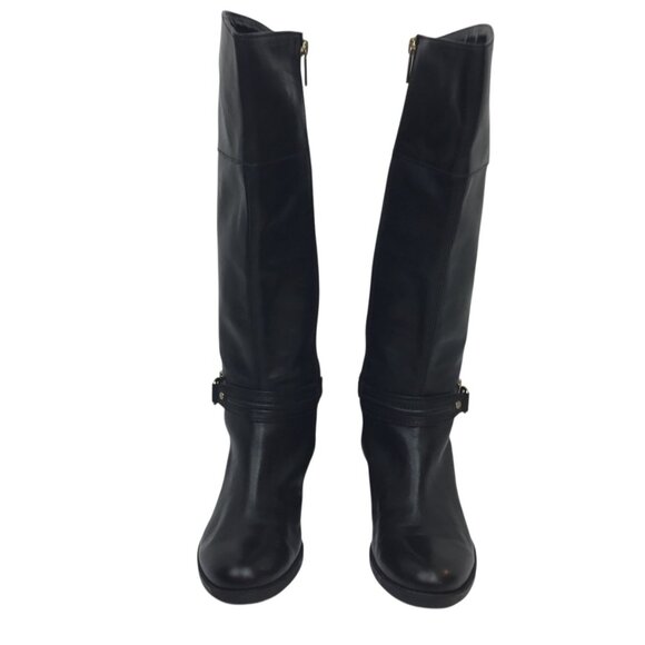 Gorgeous Bandolino Dulla Horsebit Womens 7M Leather Knee High Riding Boots Black - Picture 7 of 13
